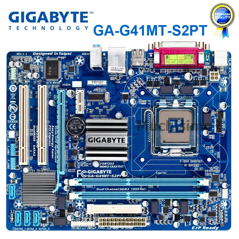 Оригинальная Материнская плата Gigabyte GA G41MT S2PT LGA 775 DDR3 десктопная S2 S2P D3P обновление