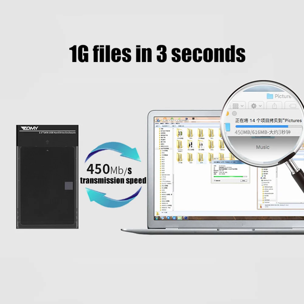 2,5 дюймов SATA USB 3,0 5 Гбит/с HDD корпус жесткого диска чехол Коробка для ПК и ноутбуков