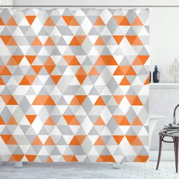

Geometric Decor Collection, Triangles Argyle Polygon Patterns Vibrant Colors Zig Zag Fashion Ornament Design, Polyester Fabric