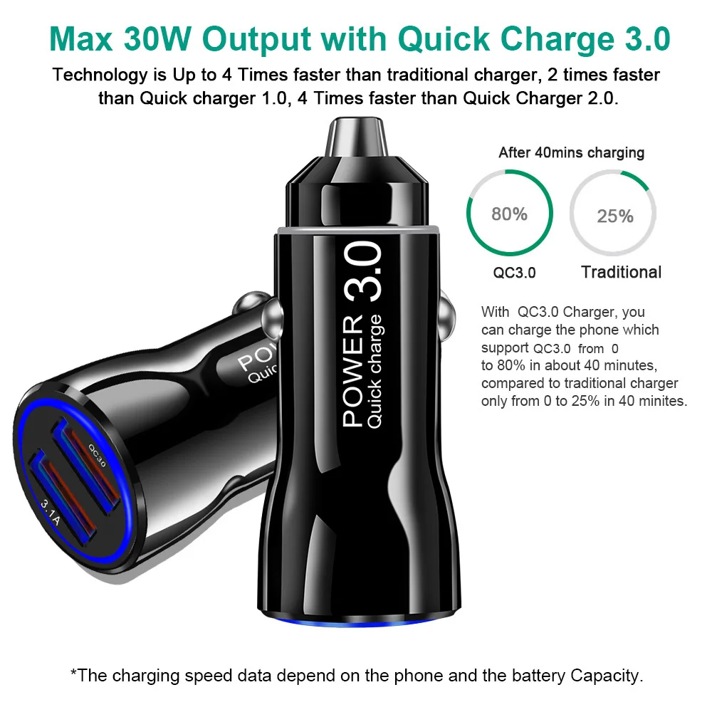 Crauch 5V3A Dual USB Автомобильное зарядное устройство quick charge 3,0 для iPhone X 7 8 samsung S9 huawei Xiaomi QC3.0 быстрое автомобильное зарядное устройство для телефона и планшета