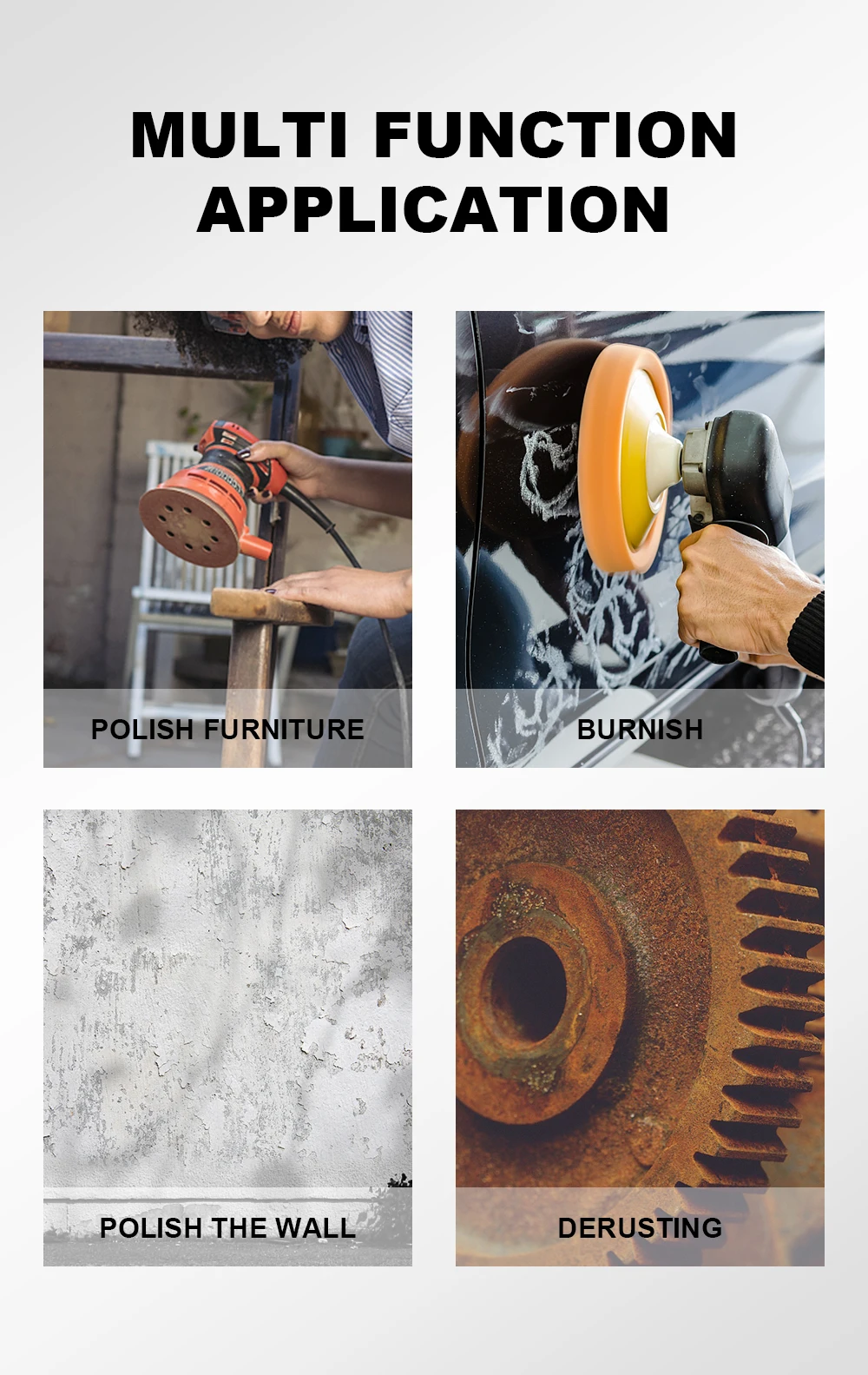 5 Zoll pneumatische orbitale Poliermaschine 125 mm Vakuum-exzentrische Luftschleifmaschine für Auto Holz Metall Polierer – Detail 3
