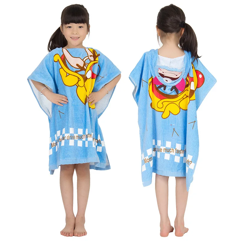 Korean-style New Style Towel Bathrobe Pure Cotton Warm Cartoon Animal Pattern Extra-large Thick CHILDREN'S Bathrobes Wholesale