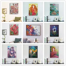 5D בצורת יהלום ציור יפה אופנה ילדה טווס בעלי החיים DIY חלקי יהלומי צלב סטיץ ערכת קריסטל ריינסטון אמנות(China)