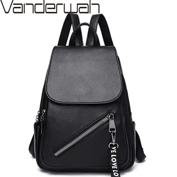 

Women Backpacks Leather Ladies Backpack Fashion School Bags For Teenage Girls Luxury Brand Travel Large Capacity Shoulder Bags