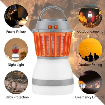 

USB Rechargeable Mosquito Killer Lamp IPX6 Waterproof Pest Repeller Dimmable Camping Lantern Insect Trap