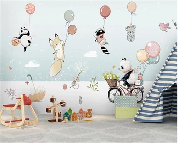 

beibehang Custom wallpaper photo TV sofa home decor living room bedroom mural 3d wallpaper cartoon animal hot air balloon behang