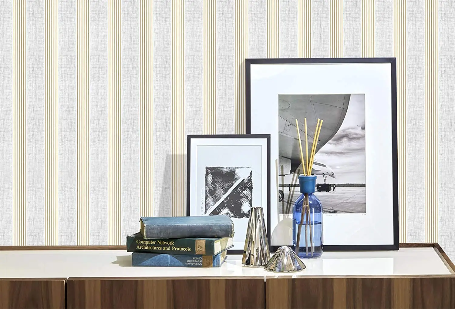 Contact Paper Gold Line White Waves Stripe Wallpaper Peel And Stick  Removable Wall Paper Self Adhesive Modern Vinyl Shelf Liner - Wallpapers -  AliExpress