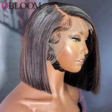 

Short Bob Wig 13x4 Lace Front Human Hair Wigs 150% Pre plucked 4x4 Lace Closure Wig Brazilian Hair Wigs For Women Bleached Knot