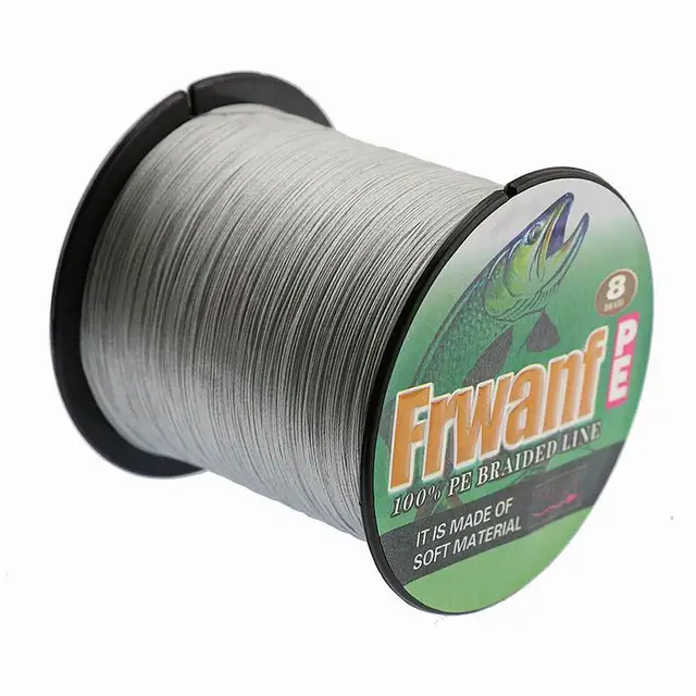 Frwanf 8 Strand Japan Super Strong PE Braided Fishing Line Multifilament Fishing Line 500m Braid Thread Black 8 Braid 6LB -300LB Grey