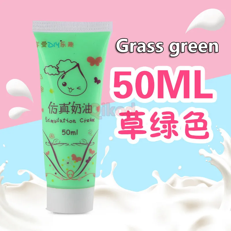 50ml Grass green 50mlBottle DIY крем клей моделирование Крем гель для слизи Подвески DIY коробка телефон Декор Lizun глина поставки слаймов игрушки подарок - Цвет: 50ml Grass green