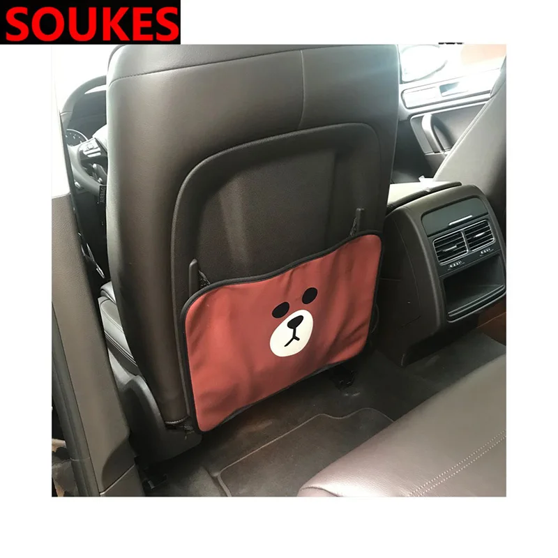 Car Seat Back Protector Children Anti kick Mat Cover For Chevrolet Cruze Aveo Opel Insignia Ssangyong kyron rexton Honda Accord - Название цвета: brown