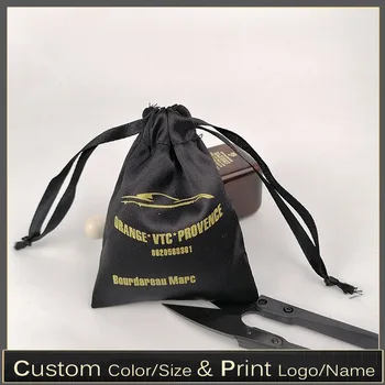 

Custom Logo silk satin Drawstring Bag Extenssions Perfume Jewelry Beads Perfume necklace jewelry pouch 20pcs/lot