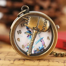 Классический молоток полуохотник кварцевые карманные часы для мужчин и женщин портативные карманные часы цепочка Sweather Ожерелье Цепочка унисекс подарки