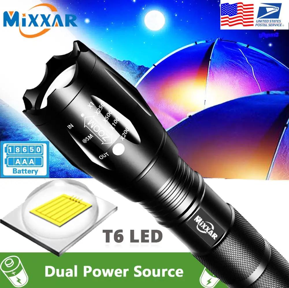 EZK20 Q250 TL360 T6 LED Handheld Tactical Flashlight Zoom Torch Light Camping Lamp for 18650 Rechargeable Battery AAA|led flashlight torch light|torch lightled torch zoomable - AliExpress