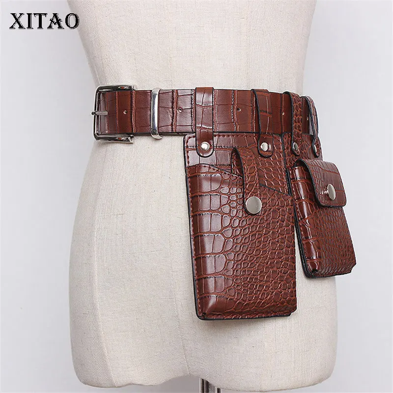 XITAO Women Cummerbunds Fashion New 2020 Autumn Elegant PU Elegant Goddess Fan Solid Color Leopard Loose Cummerbunds ZP3748 photo