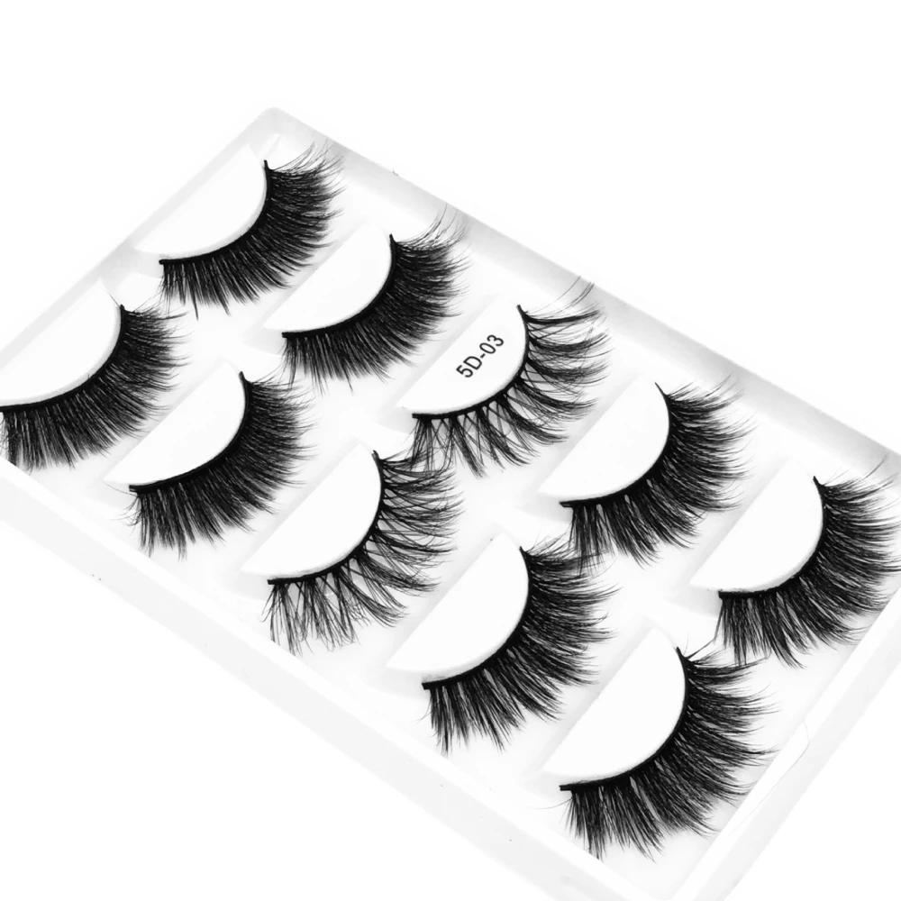 5 Pairs/Set Natural Black Long Fake Eye Lashes Handmade Thick False Eyelashes Black Makeup Cosmetic Beauty Extension Tools