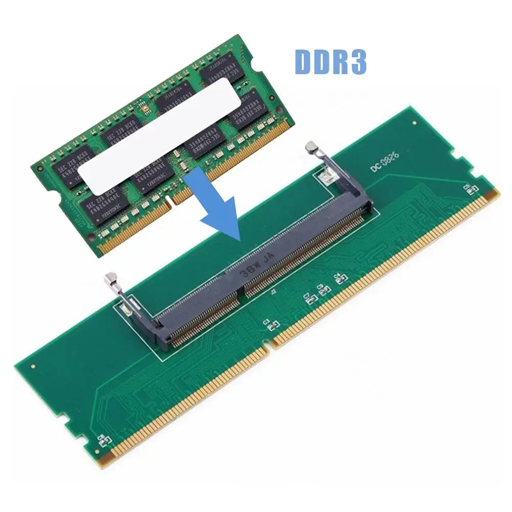 Venta Para la tarjeta de adaptador de 200 Pin DDR3 SO-DIMM escritorio DIMM de 240 pines profesional práctica DDR3 conector de memoria RAM adaptador aKwjMWla89w