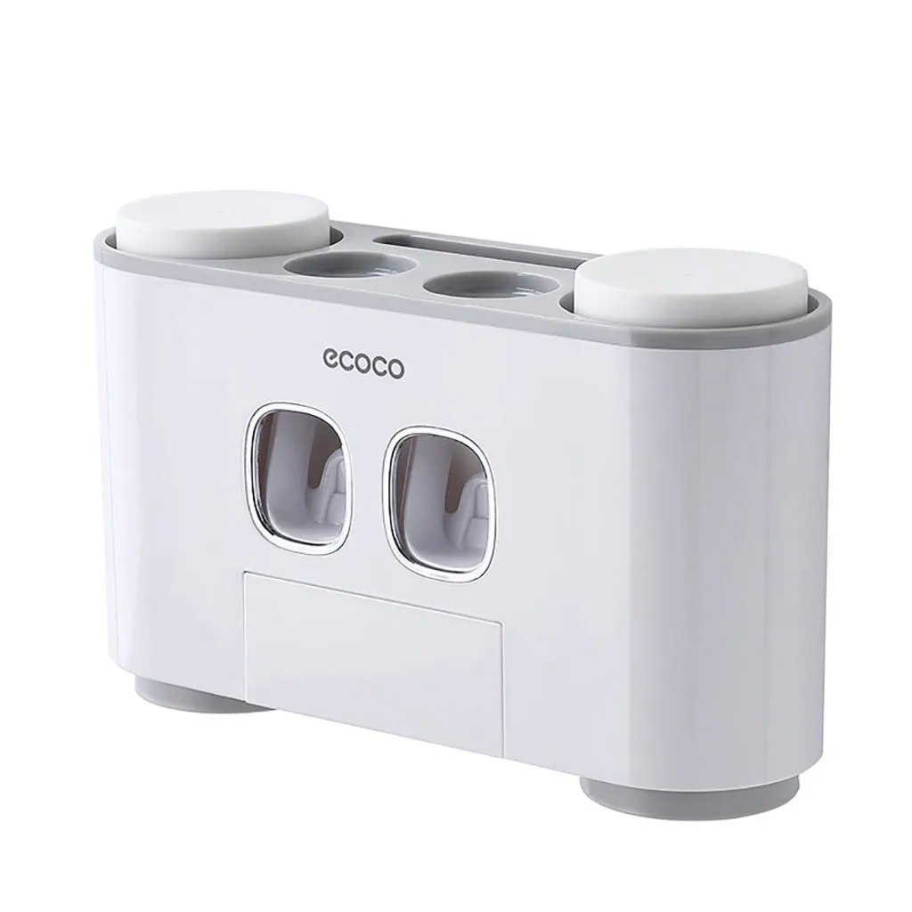 L4 Auto Squeezing Toothpaste Dispenser Toothbrush Holder Set Home Wall Mount Stand Toothbrush Toothpaste Cup Storage Bathroom