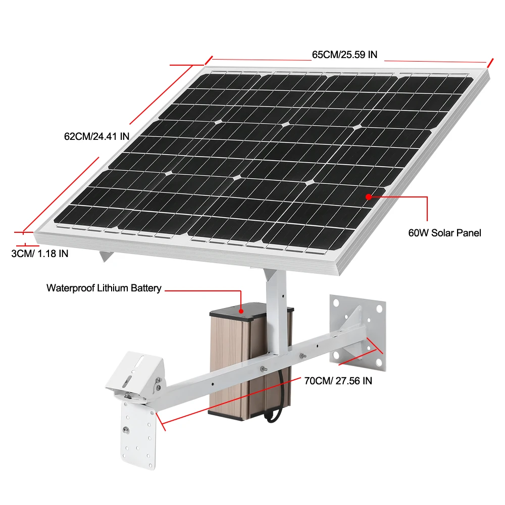 Новая 60 Вт солнечная панель для CCTV Wi-Fi ip-камера 3g 4G 5G SIM карта наружная Водонепроницаемая мощность 30A 40A наружная камера наблюдения