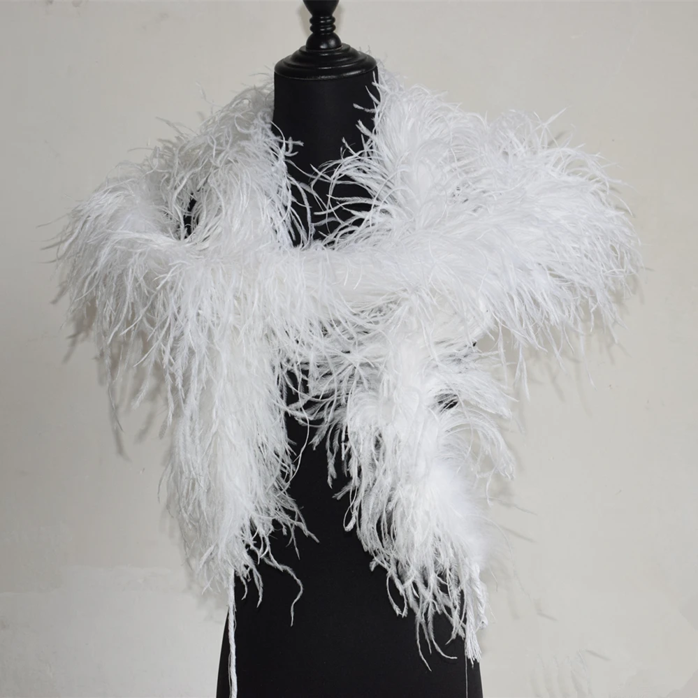 5 слойные красивые белые боа из страусиных перьев качества пушистые костюмы/отделка для вечерние/костюм/шаль/доступны