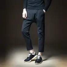 Новые повседневные мужские тонкие однотонные повседневные брюки в Корейском стиле для мальчиков, Брендовые брюки, B173617283