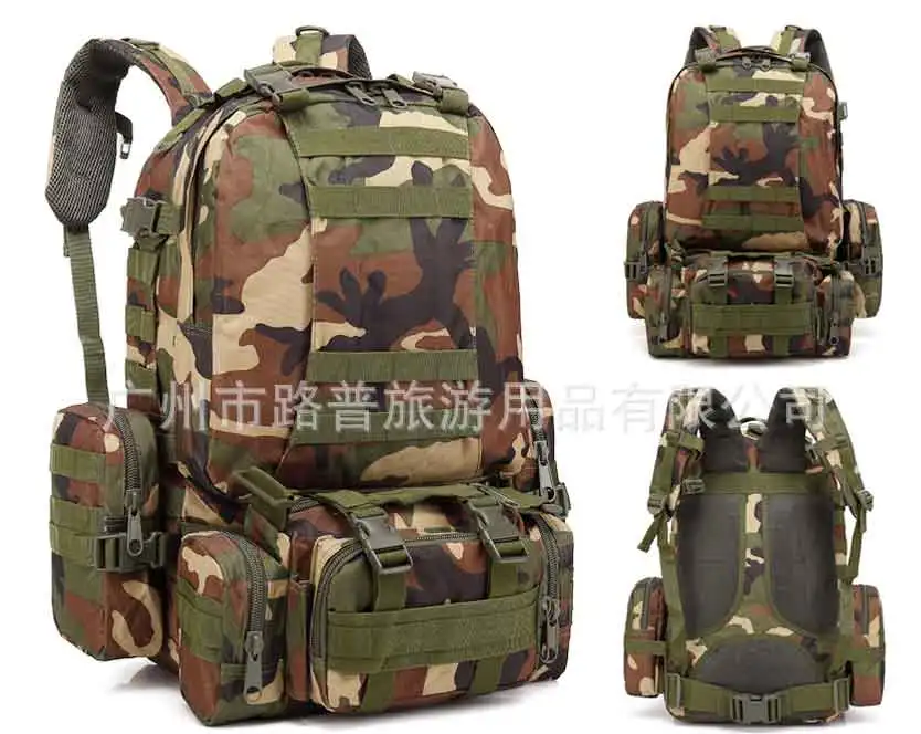 outdoor mountaineering attack large 3P package travel double shoulder backpack Army camouflage bag Tactical bag - Цвет: A8