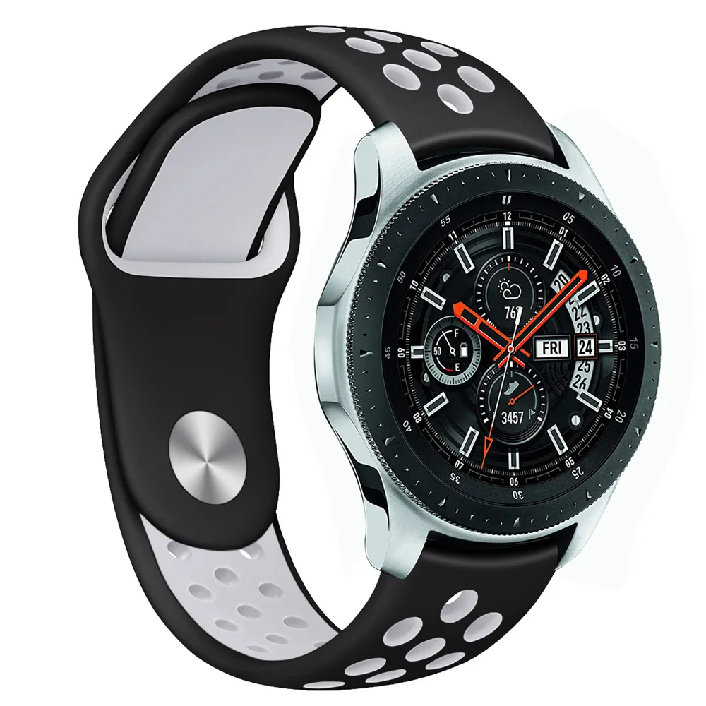 Какой ремешок для samsung Galaxy Watch 42 мм 46 мм Active 2 40 мм 44 мм мягкий силиконовый двухцветный браслет ремешок на запястье аксессуары