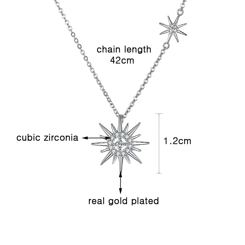 SINLEERY шик Снежинка звезда кулон ожерелье розовое золото серебро цвет цепи Кристалл колье ожерелье для женщин ювелирные изделия XL642 SSD