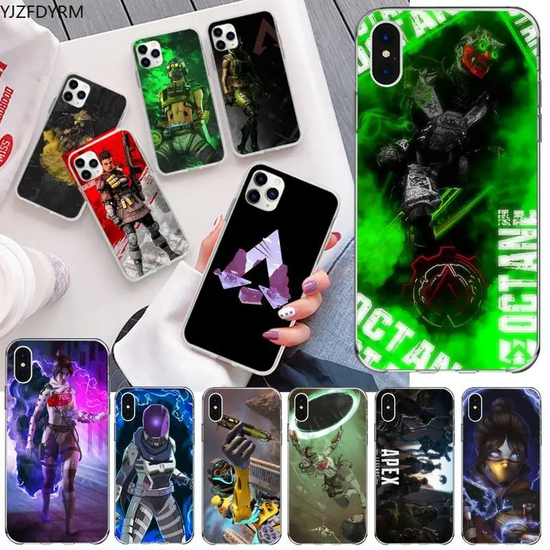 Силиконовый черный чехол Apex Legends для телефона iPhone 11 pro XS MAX 8 7 6 6S Plus X 5S SE 2020 XR |