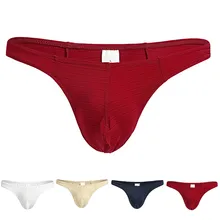 Fashion Sexy Mens Underwear Ice Silk Comfortable Breathable T-Pants Thong Male Panties Seamless Solid Thong Man Cotton Underwear