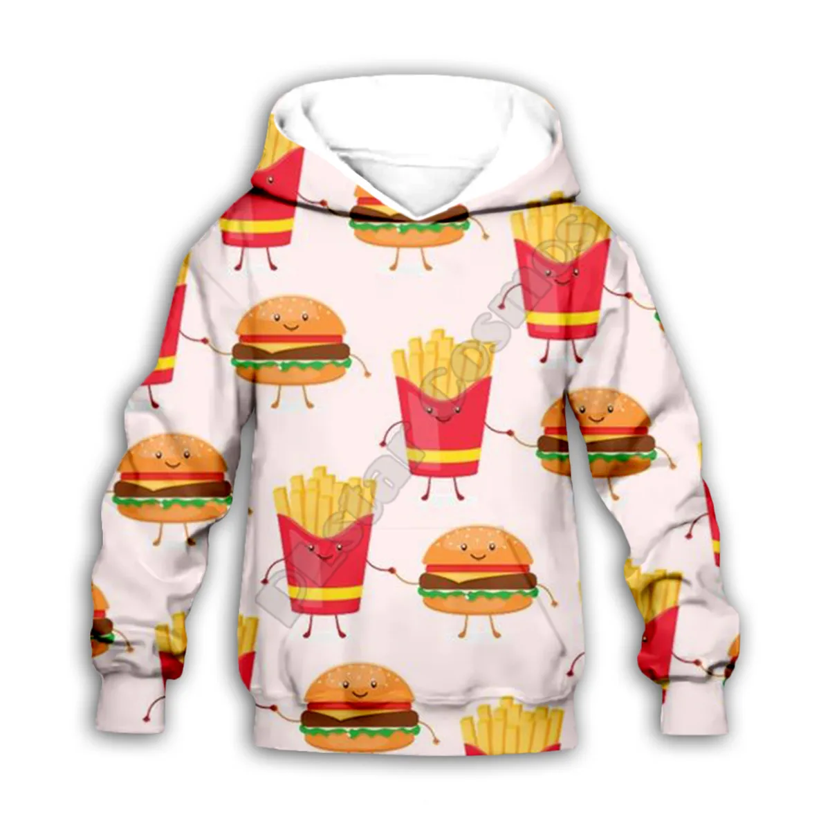 

French Fries Burger 3d printed Hoodies family suit tshirt zipper Pullover Kids Suit Sweatshirt Tracksuit/Pant Shorts