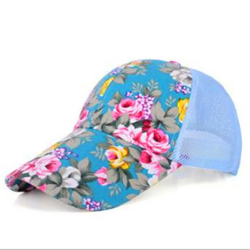 5 Новые цветочные бейсболки женские летние Snapback Вышивка изогнутые дышащие сетчатые солнечные шляпы Летняя мода - Цвет: 5