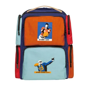 

Original Design Color Matching Laptop Bag Neutral Large Capacity Travel Bag Multi-pocket Function Women's Backpack