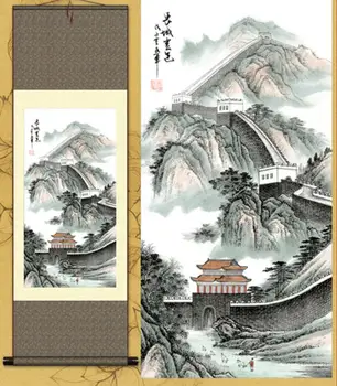 

1pc China Quality Traditional Home Decoration China Silk Scroll Painting Great Wall S059-2