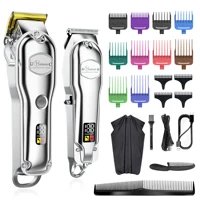 Hatteker Professional Hair Cutter Mans Hair Clipper Set Metal Electric Cordless Hair Trimmer for Barber LCD Display Hairdressing 1