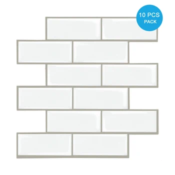 

EasyTiles (10 Pieces) Peel And Stick Wall Tile, Coffee Shop Waterproof Decorative Wall Stickers, Bathroom Antifouling Baffle