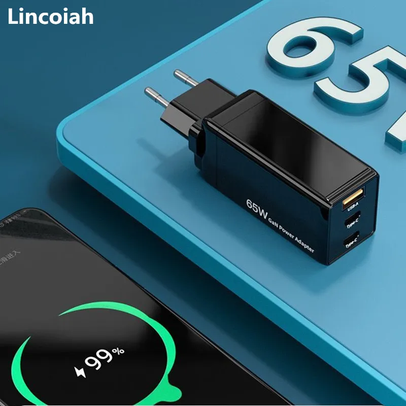 Устройство для быстрой зарядки lincojah 65 Вт USB 3 0 iPhone 12 11 PD3.0 поддержка FCP AFC SCP QC Samsung S10