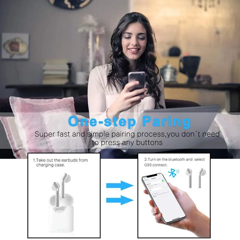 H17T TWS Wireless Earbuds Bluetooth Headset 5 0 Hi fi Sound True Wireless Stereo Earphone with 35Hrs Playback with Charging Case