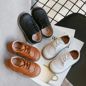 

Girls Princess Leather Shoes Black Kids Dress Party Shoes Student Flats Breathable Sneaker Party Dancing Boys Shoes