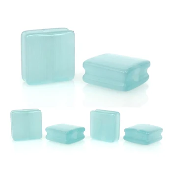 

Natural Square shape Cats Eye beads 10mm TiffanyBlue Loose Stone Beads for Macrame Bracelet DIY Jewelry Making Gem Stone Finding