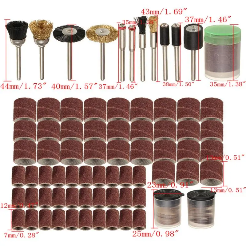 150Pcs Rotary Power Tool Fits 1/8" Shank Sanding Polish Accessory Bit Set