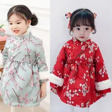 Детское осенне-зимнее милое бархатное платье принцессы с вышивкой и длинными рукавами для девочек