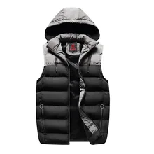 Осенне-зимний хлопковый жилет смешанных цветов с капюшоном жилет мужской Корейский Стиль Тренд красивый приталенный теплый жилет пальто
