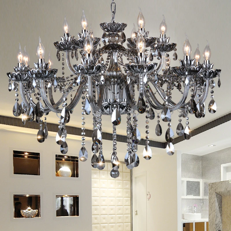 Candelabro de cristal de estilo europeo para sala de estar, lámpara de