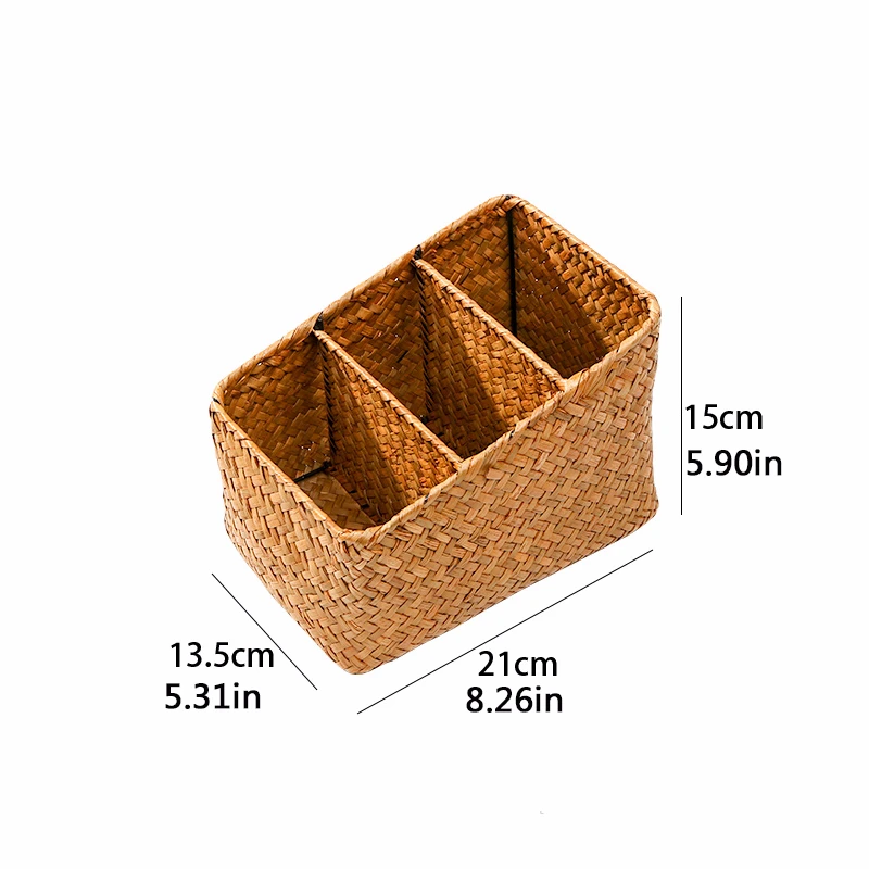 Seagrass корзинка ручной работы завод тканые фрукты еда организовать хлеб настенный органайзер украшение дома коробка Естественное здоровье - Цвет: 21X13X15cm