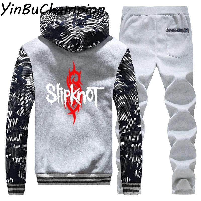 Дропшиппинг Slipknot мужская куртка толстовки брюки два комплекта пальто камуфляж толстовки мужские s мужские свитшоты размера плюс с капюшоном 5XL