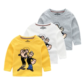 

Autumn New Baby Boy T-shirt Cartoon Popeye The Sailor Cotton Baby Boys Long Sleeve Tops Kids Shirts 2-6year