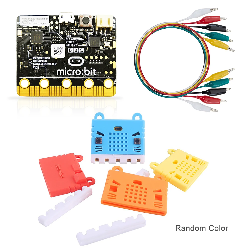 Günstige BBC Micro bit Starter Kit mit Micro bit Breakout Board, microbit Board fall und Alligator Clips Verwendet für Lehre DIY Anfänger