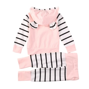 

Baby Girls Clothes Autumn Spring Long Sleeve Warmer Patchwork Print Hoodie Sweatshirt Tops+Pants Trouser Casual Set
