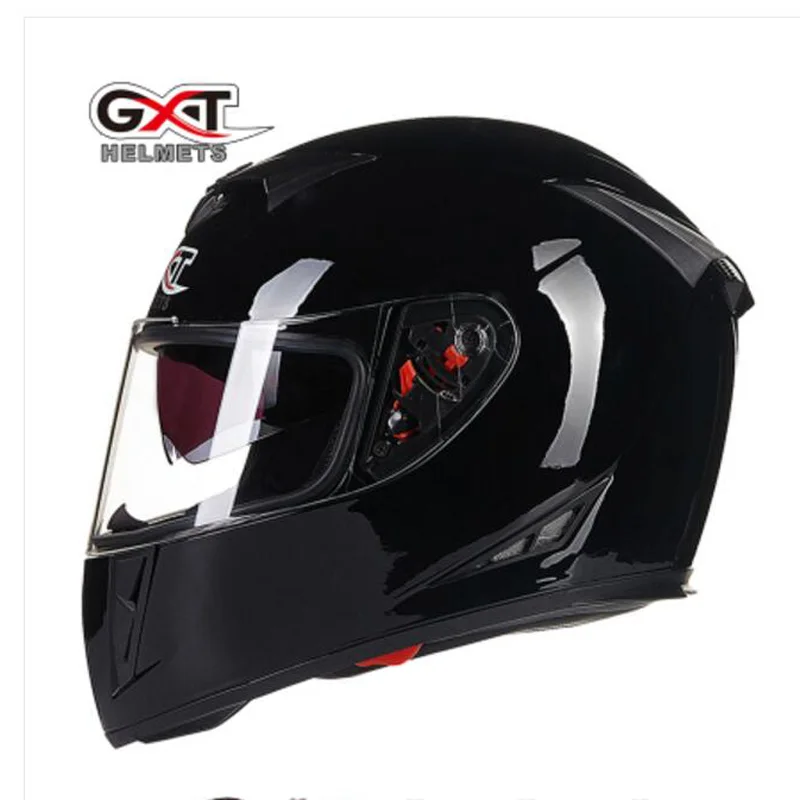 Черный Рыцарь Защитная GXT Полный мотоциклетный шлем G358 двойные линзы мотоциклетные шлемы из абс пластиковый козырек объектив - Цвет: Черный